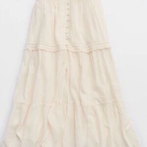 Aerie Ivory Button-Down Maxi Skirt